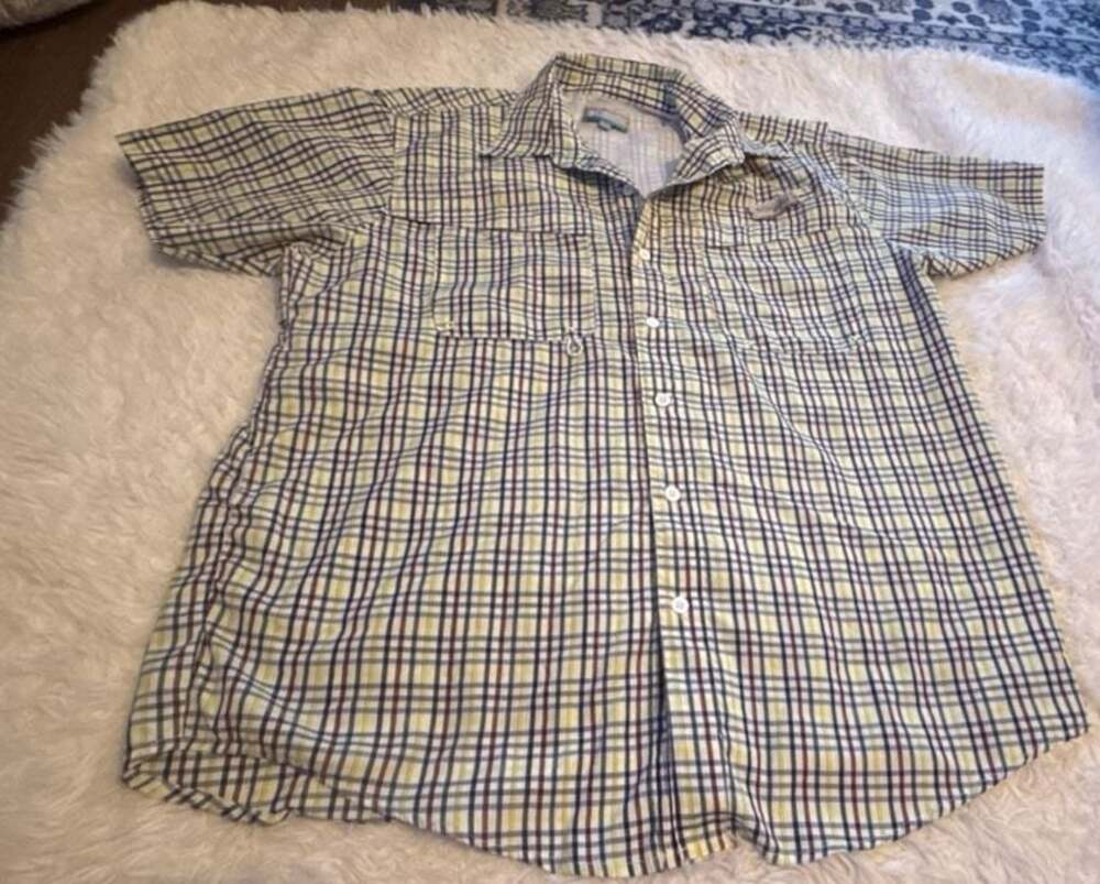 Columbia PFG Titanium Men's Plaid Vented Short Sleeve Button-Down Shirt‎
